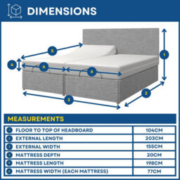 Backcarebeds Majestic Twin Adjustable Electric Bed - 5Ft King - Headboard 1B - thumbnail 4