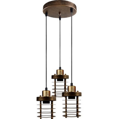 Ledsone 3 Head Pendant Light Brushed Copper Modern E27 Adjustable Ceiling Fixture For Living Room Kitchen Dining Room - image 1