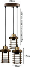 Ledsone 3 Head Pendant Light Brushed Copper Modern E27 Adjustable Ceiling Fixture For Living Room Kitchen Dining Room - thumbnail 2