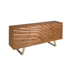 Angel Cerda Sideboard In Light Walnut And Polished Gold-Coloured Steel