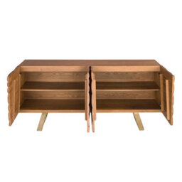 Angel Cerda Sideboard In Light Walnut And Polished Gold-Coloured Steel - thumbnail 6