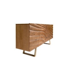 Angel Cerda Sideboard In Light Walnut And Polished Gold-Coloured Steel - thumbnail 7