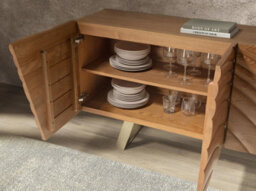 Angel Cerda Sideboard In Light Walnut And Polished Gold-Coloured Steel - thumbnail 5