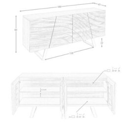 Angel Cerda Sideboard In Light Walnut And Polished Gold-Coloured Steel - thumbnail 8