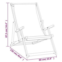 Berkfield Folding Beach Chair Solid Wood Teak Cream - thumbnail 8