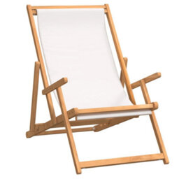 Berkfield Folding Beach Chair Solid Wood Teak Cream - thumbnail 2