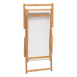 Berkfield Folding Beach Chair Solid Wood Teak Cream - thumbnail 6