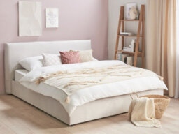 Beliani Ottoman Bed Velvet Lavaur 180 X 200 Cm (Eu Super King) Off-White - thumbnail 2