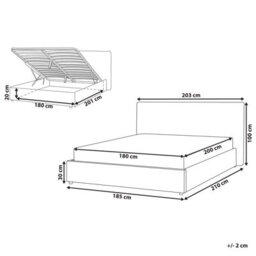 Beliani Ottoman Bed Velvet Lavaur 180 X 200 Cm (Eu Super King) Off-White - thumbnail 3