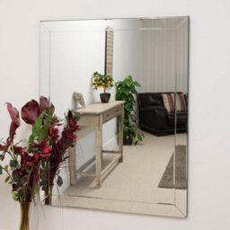 Mirroroutlet Horsley All Glass Modern Large Wall Mirror 137 X 107 Cm - thumbnail 2