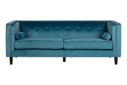 Orsina Velvet Uphoplstered 3 Seat Blue Velvet Sofa, Durable Three Seater Sofa, Versatile Button Tufted Sofa - thumbnail 9