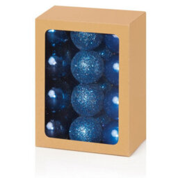 Premier Decorations Limited 24 Mini Deep Blue Christmas Tree Baubles Decoration Ornament Glitter Gloss 3Cm