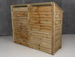 Arbor Garden Solutions Wooden Log Store With Kindling Shelf W-227Cm, H-180Cm, D-88Cm - Natural (Light Green) Finish - thumbnail 2