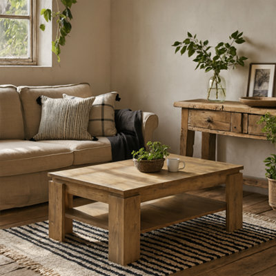 Wyld Haus Juniper Large Coffee Table Chestnut And Matera Grey Wood - image 1