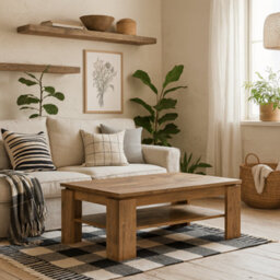 Wyld Haus Juniper Large Coffee Table Chestnut And Matera Grey Wood - thumbnail 2