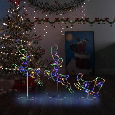 Berkfield Acrylic Christmas Flying Reindeer&sleigh 260X21X87Cm Colourful - image 1