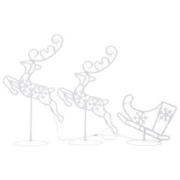 Berkfield Acrylic Christmas Flying Reindeer&sleigh 260X21X87Cm Colourful - thumbnail 4