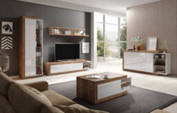 Arte Versatile Sintra 99 Coffee Table 120-153Cm - White Gloss & Oak Sandal: Adaptable Centrepiece For Modern Living Spaces - thumbnail 5