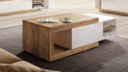 Arte Versatile Sintra 99 Coffee Table 120-153Cm - White Gloss & Oak Sandal: Adaptable Centrepiece For Modern Living Spaces - thumbnail 4