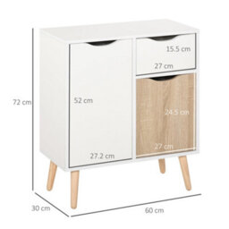 Wyld Haus Roke Levi Natural Brown Sideboard - 1 Drawer And 2 Doors, 60W X 30D X 72H Cm - thumbnail 3
