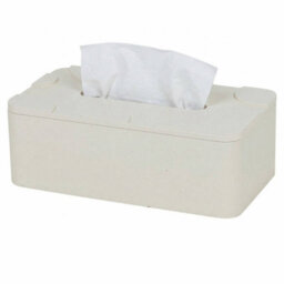 Urbn-Living Wooden Tissue Box Cover Holder, Modern Refillable Dispenser Case - Cream