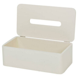 Urbn-Living Wooden Tissue Box Cover Holder, Modern Refillable Dispenser Case - Cream - thumbnail 3