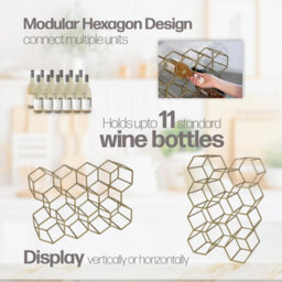 Divchi Wine Rack Bottle Holder No Need Assembly Modern Metal Wire Wine Storage For Countertop Table Top Coffee Bar Kitchen - thumbnail 5
