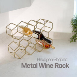 Divchi Wine Rack Bottle Holder No Need Assembly Modern Metal Wire Wine Storage For Countertop Table Top Coffee Bar Kitchen - thumbnail 3