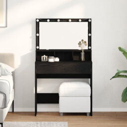 Walplus Dressing Table Black Oak 80 X 41 X 134.5 Cm Engineered Wood - thumbnail 1
