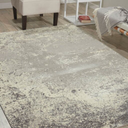 Grey Luxurious Modern  Abstract Viscose Wool Rug For Living Room, Bedroom - 168Cm X 244Cm - thumbnail 3