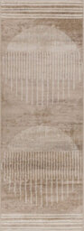 Livabliss Floransa-Geometric Grey Ivory Brown Modern Living Dining Bedroom Rug 80 X 220 Cm Easy Care, Non Shedding - thumbnail 1