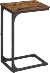 Songmics Modern C Table, Industrial Side Unit For Living Areas, Rustic Brown And Black - thumbnail 8