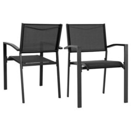 Avestar Outdoor Breathable Textilene Chairs 6 Pcs, Patio Stackable Dining Chairs For All Weather, For Garden Backyard Deck, Black - thumbnail 9