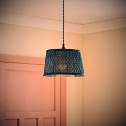 Valuelights Malina Double Teal Small Pleated Tapered Easy Fit Lamp Shade (D) 25Cm And Bulb - thumbnail 1