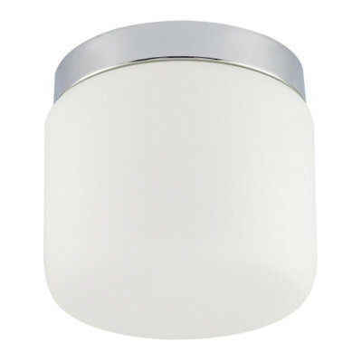 Happy Homewares Modern Bathroom Led Ceiling Light In Polished Chrome With Glass Shade - image 1
