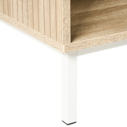 Wyld And Coco Nordicnest Coffee Table, Light Brown Mdf Top With Iron Legs, 110 X 50 X 40 Cm, 1 Drawer And Open Shelf - thumbnail 8