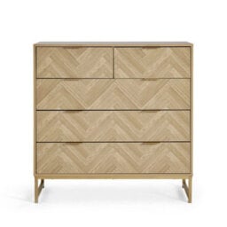 Chest Of Drawers For Bedroom, 5 Drawer Herringbone Storage Drawers - thumbnail 6