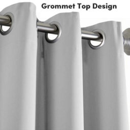 Aspire Homeware Plain Room Darkening Blackout Eyelet Curtain Pair Light Grey (W) 168Cm X (D)228Cm With Tie Back Pair - thumbnail 4