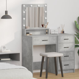 Walplus Dressing Table With Led Lights - Concrete Grey, 50 X 41 X 135 Cm - thumbnail 1