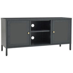 Berkfield Tv Cabinet Anthracite 105X35X52 Cm Steel And Glass - thumbnail 2