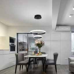 32W Modern Led Dining Chandelier 2-Rings Lamp 6500K Pendant Lights Living Room - thumbnail 4