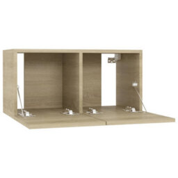Walplus Tv Cabinets 4 Pcs Sonoma Oak 60X30X30 Cm Engineered Wood - thumbnail 5