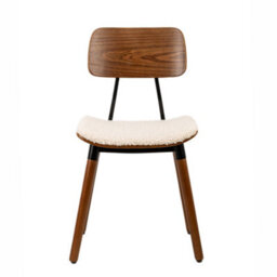 Nordlys Set Of 2 Wood And White Bouclé Cushions Dining Chairs Modern Design Style Dining Room - thumbnail 7