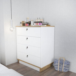 Decorotika Sahra Chest Of Drawers White And Oud-Oak - thumbnail 2
