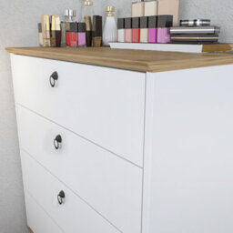 Decorotika Sahra Chest Of Drawers White And Oud-Oak - thumbnail 3