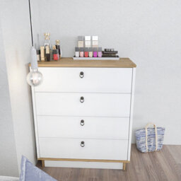 Decorotika Sahra Chest Of Drawers White And Oud-Oak - thumbnail 1
