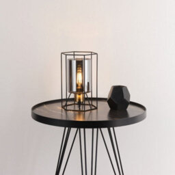 Pagazzi Lighting Pagazzi Sabrina Black And Smoked Glass Table Lamp