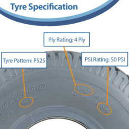 Journey 330X100 Mobility Scooter Tyres Grey Block Pneumatic Non Marking 400-5 (Set Of 2) - thumbnail 6