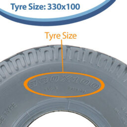 Journey 330X100 Mobility Scooter Tyres Grey Block Pneumatic Non Marking 400-5 (Set Of 2) - thumbnail 5