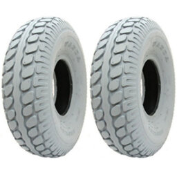 Journey 330X100 Mobility Scooter Tyres Grey Block Pneumatic Non Marking 400-5 (Set Of 2) - thumbnail 1